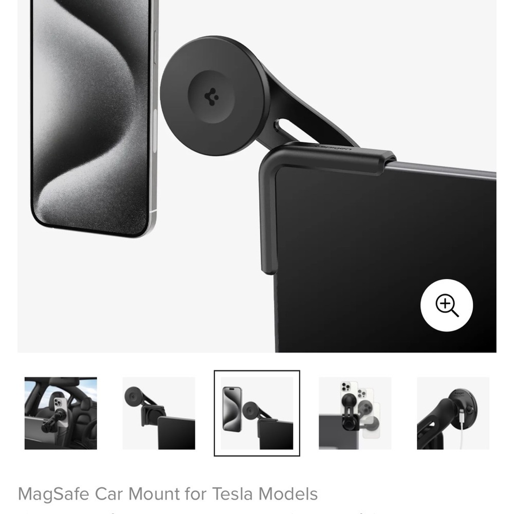 Black MagSafe Car Mount for Tesla Models‎ - Picture 3 of 8